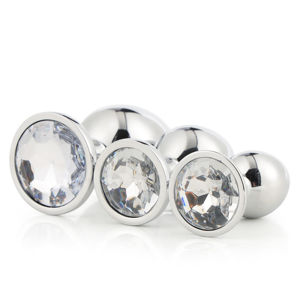 Set-kovinskih-analnih-čepov-Dream-Toys-Gleaming-love-silver-plug-set_3 Kovinski analni čepi Gleaming love silver
