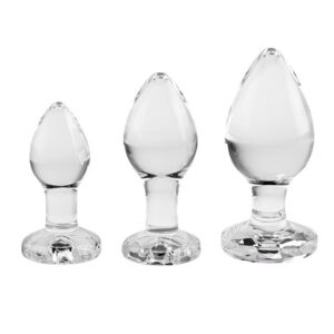 Komplet steklenih analni čepov Adam and Eve