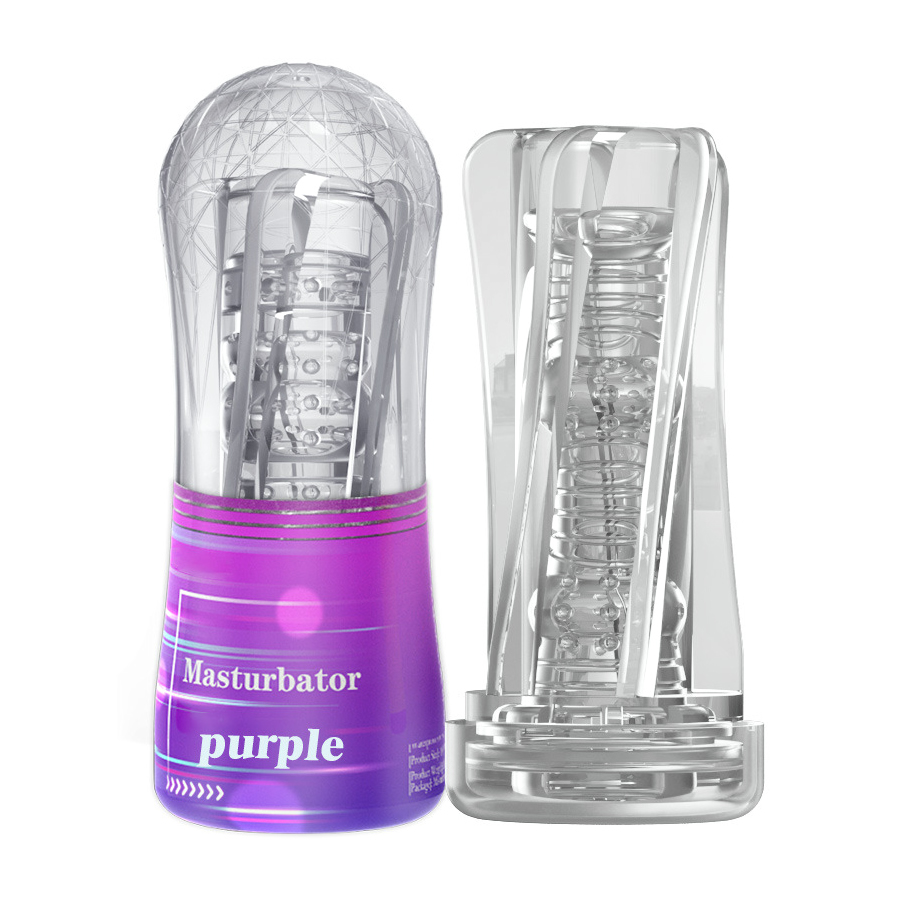 Crystal-clear-masturbation-cup-purple Masturbator v valju Crystal clear vijoličen