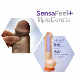 Dr Skin Posable dildo plus 9 thick with balls chocholate