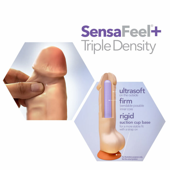 Dr Skin Posable dildo plus 9 thick with balls vanilla