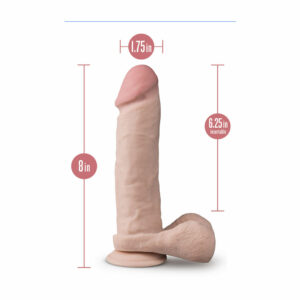 Dr Skin Posable dildo plus 9 thick with balls vanilla