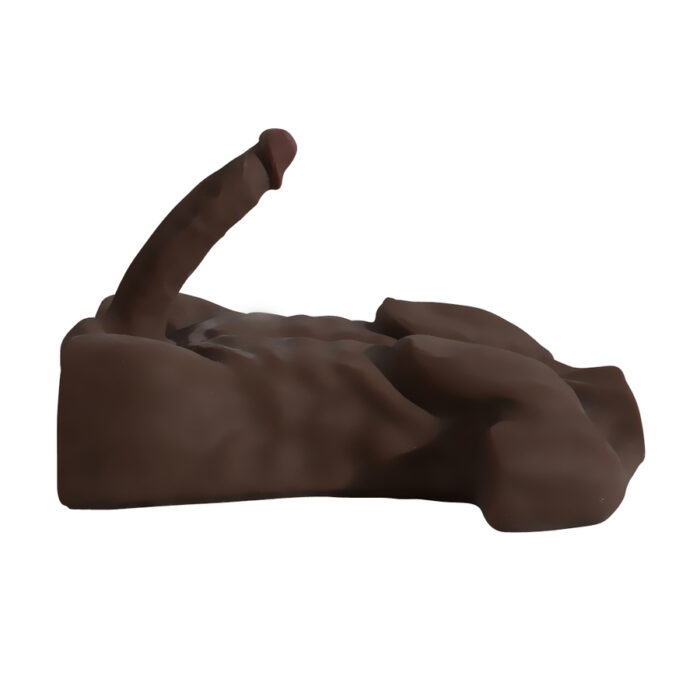 Moški torzo masturbator z 20 cm dildom chocholate