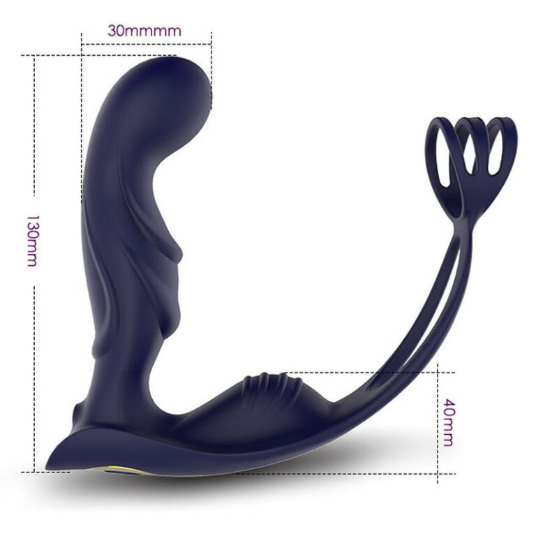 Prostata vibrator z obročkom Blue Knight