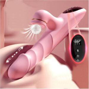 Rabbit-vibrator-stimulator-klitorisa_Thrusting-suction-vibrator-Lucy_3 Lucy rabbit vibrator s suvanjem in lizanjem