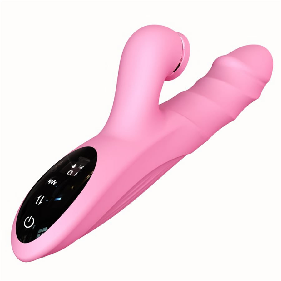 Rabbit-vibrator-stimulator-klitorisa_Thrusting-suction-vibrator-Lucy_4 Lucy rabbit vibrator s suvanjem in lizanjem
