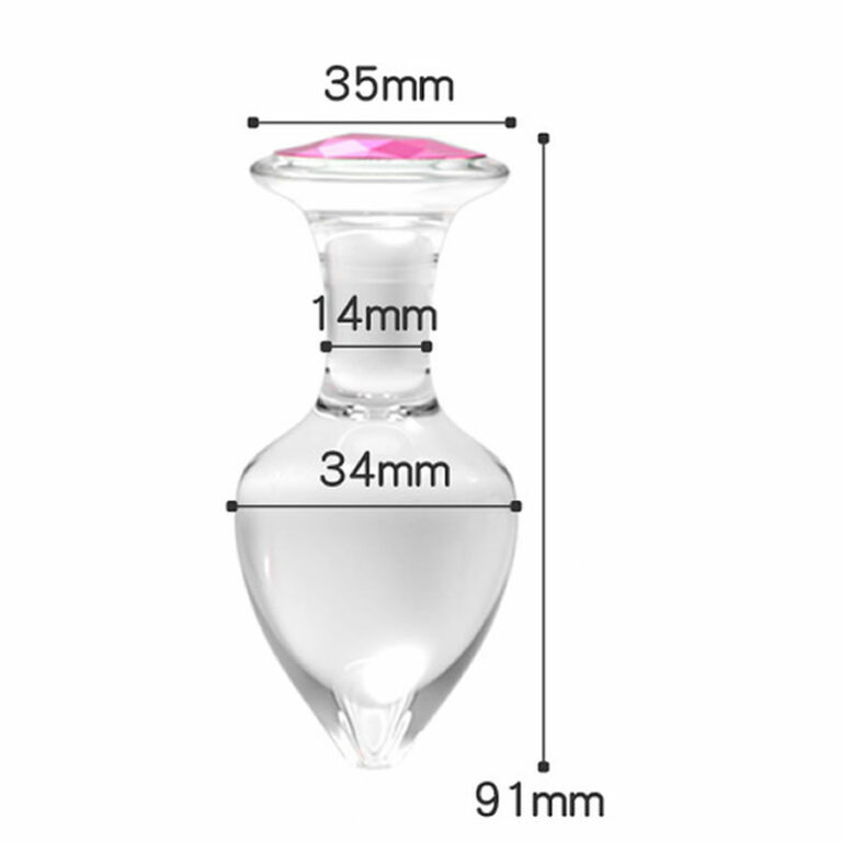 Steklen-analni-cep-z-diamantom-glass-butt-plug-medium_1 Steklen analni čep z diamantom srednji