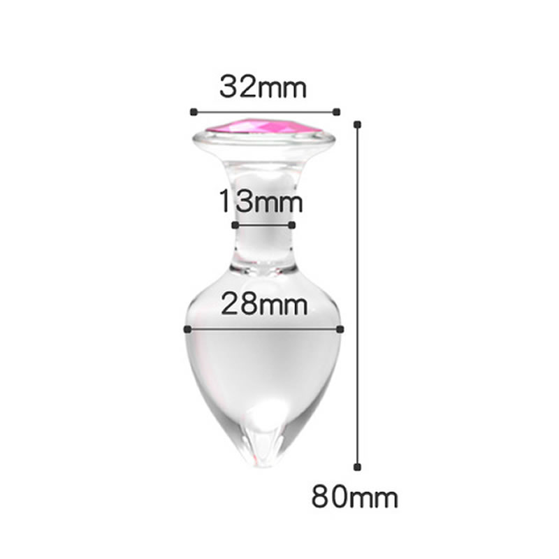 Steklen-analni-cep-z-diamantom-glass-butt-plug-small_1 Steklen analni čep z diamantom mali