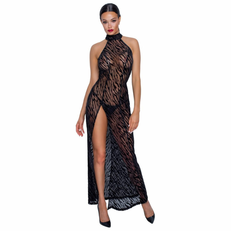 Dolga-prosojna-obleka-Noir-handmade-2717930_1 Prosojna maksi obleka z razporkom Noir