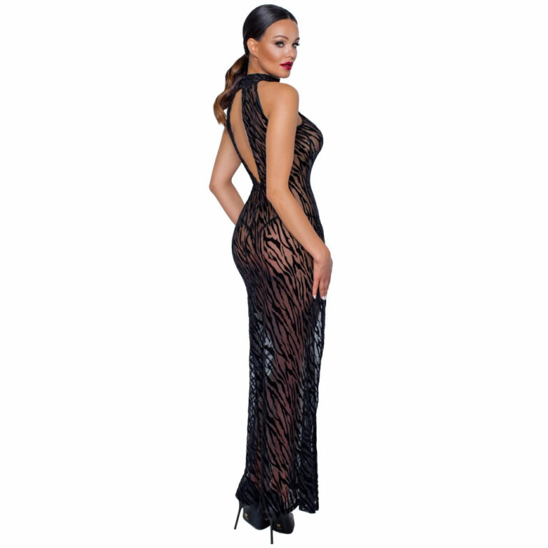 Dolga-prosojna-obleka-Noir-handmade-2717930_2 Prosojna maksi obleka z razporkom Noir