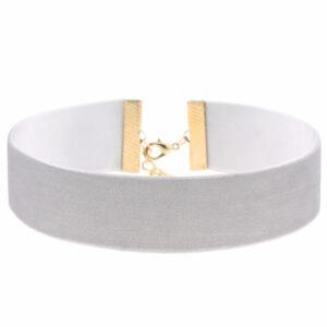 Žametna ovratnica - choker bela