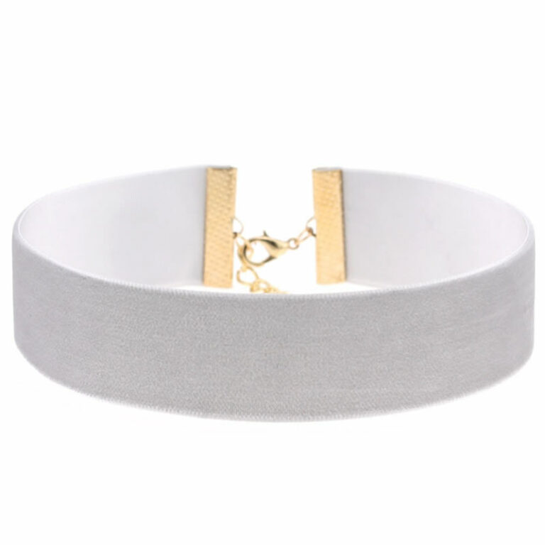 Žametna ovratnica - choker bela