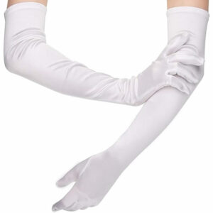 Dolge rokavice iz satena bele