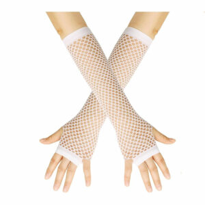 Brezprstne mrežaste rokavice bele