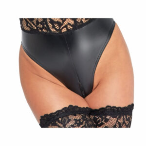 Bodi s čipko & zadrgo Noir