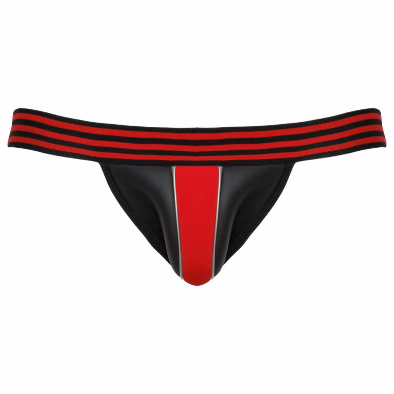 Moske-hlacke-jockstrap-spodnje-perilo-za-moske_3 Moške Jock hlačke črno-rdeče Svenjoyment