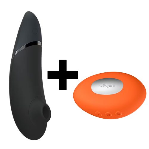 Womanizer Next črn in We-Vibe Temp oranžen