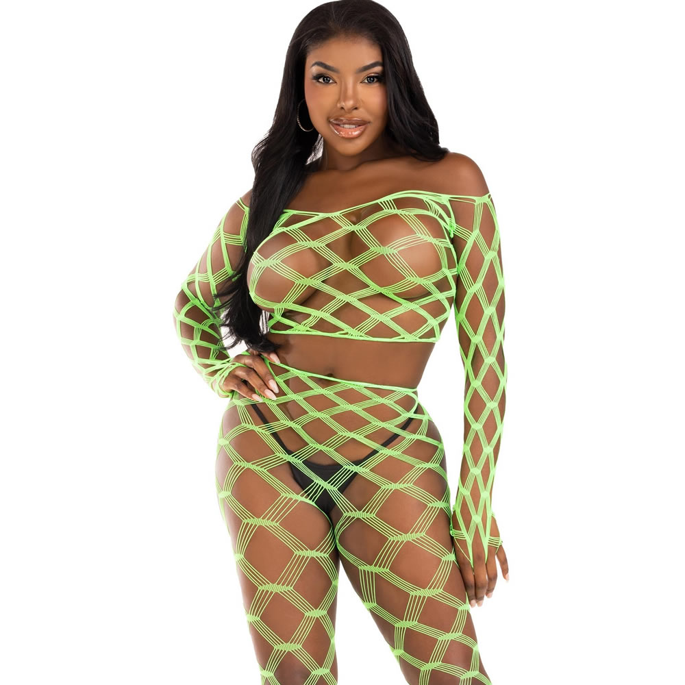 Crop-top-in-mrezaste-nogavice-89325-Leg-Avenue-neon-green-1 Crop top in nogavice neon zelena 89325 Leg Avenue