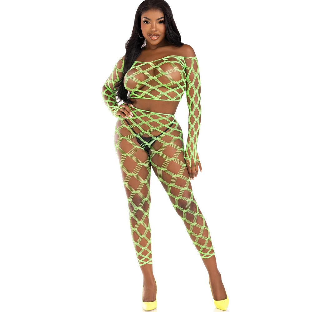 Crop-top-in-mrezaste-nogavice-89325-Leg-Avenue-neon-green-3 Crop top in nogavice neon zelena 89325 Leg Avenue