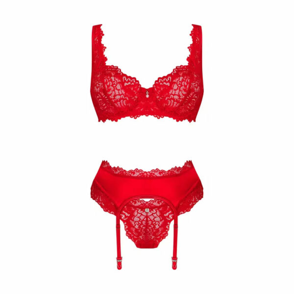 Obsessive-set-Amor-Cherris-3 Bra 90% polyamide, 10% spandex; suspender belt 95% polyester, 5% spandex, thong 90% polyamide, 10% spandex. Please note – Obsessive ha