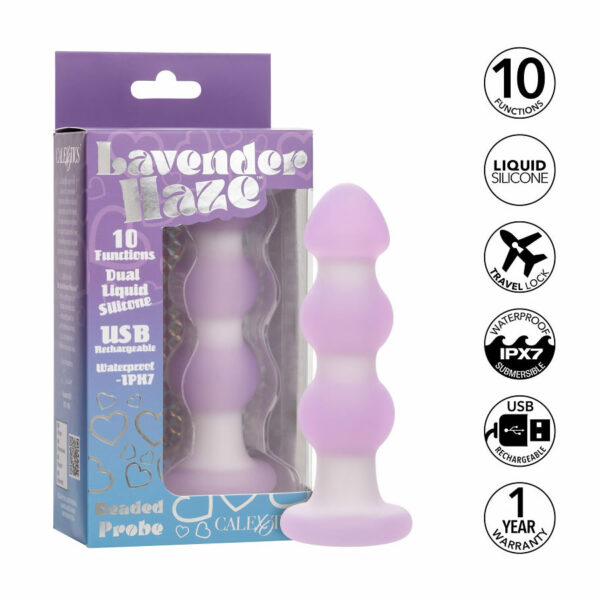 Claexotics-Lavender-haze-beaded-probe-vibrating butt-plug-5 Embalaža Beaded probe