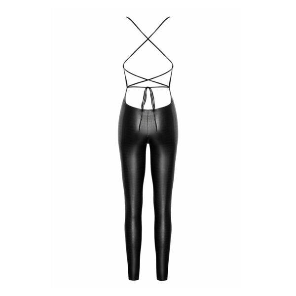 Noir-handmade-catsuit-crocodile-printed-with-lace-up-4 Noir catsuit z vzorcem krokodila