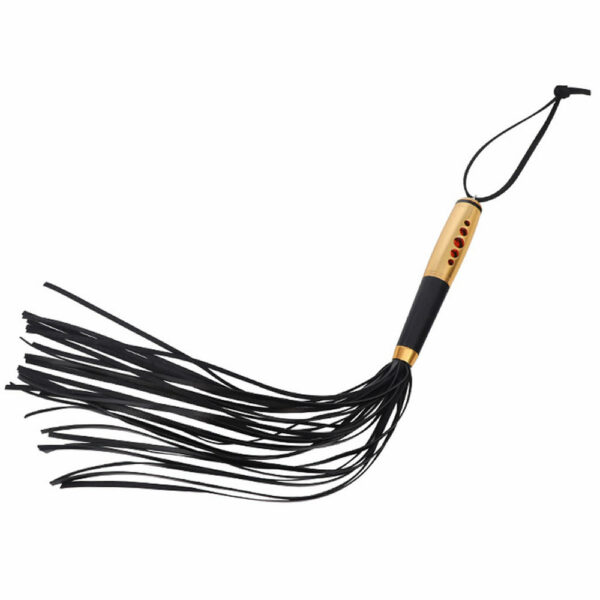 Lolita-erotic-shop-Alloy-handle-flogger-2 Bič z zlatim ročajem