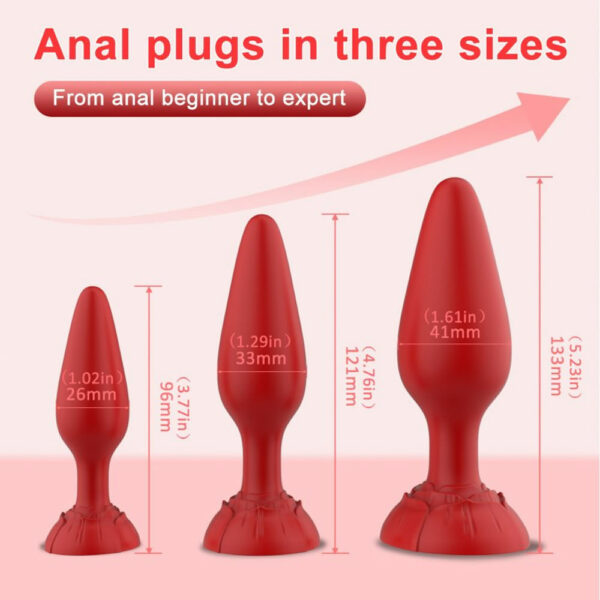 Lolita-erotic-shop-Butt-plug-set-rola-Rose-red-2 Dimenzije komplet analnih čepov Rola Rose