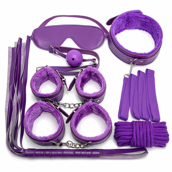 7 delni BDSM komplet Lichee vijoličen
