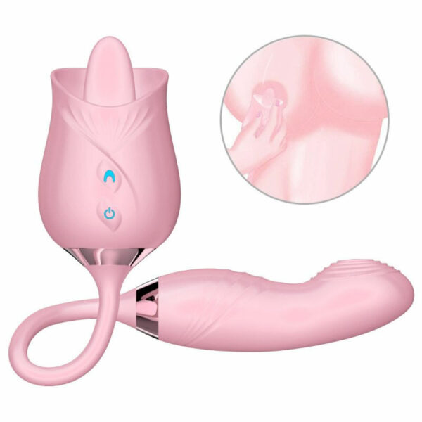 Stimulator z lizanjem in premikajočim jajčkom Rose