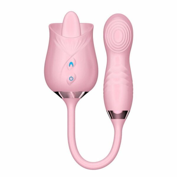 Stimulator z lizanjem in premikajočim jajčkom Rose