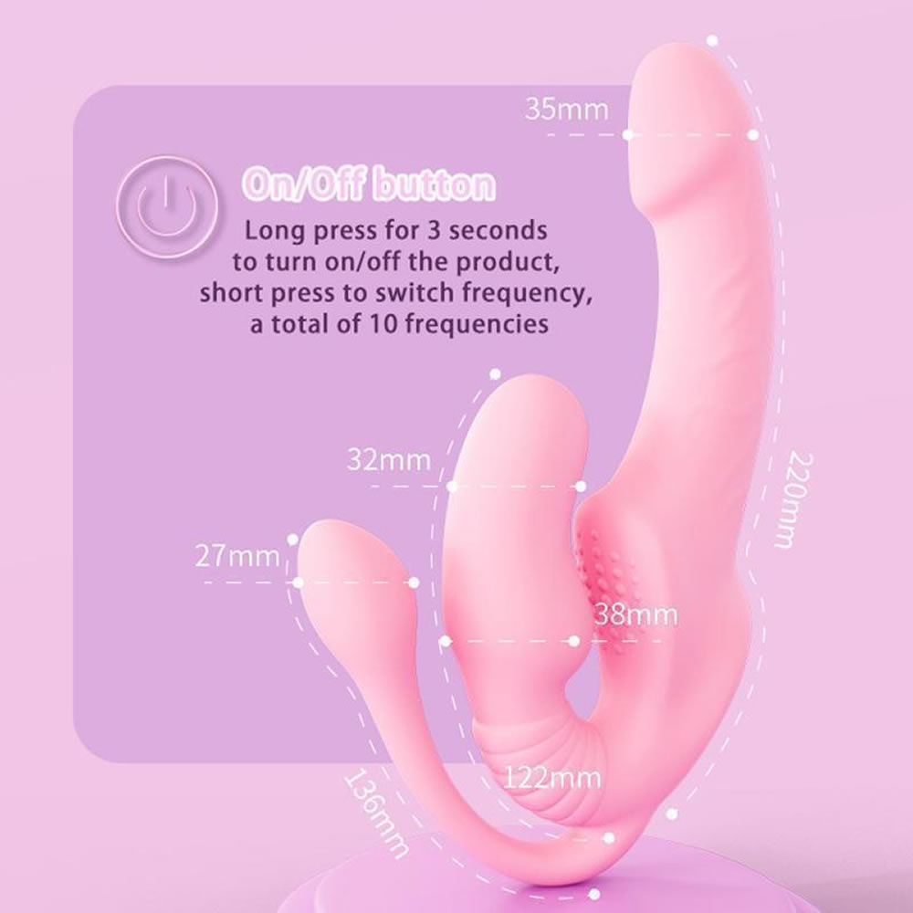 Lolita-erotic-shop-Strapless-strap-on-triple-pink-5 Trojni strap on dimenzije