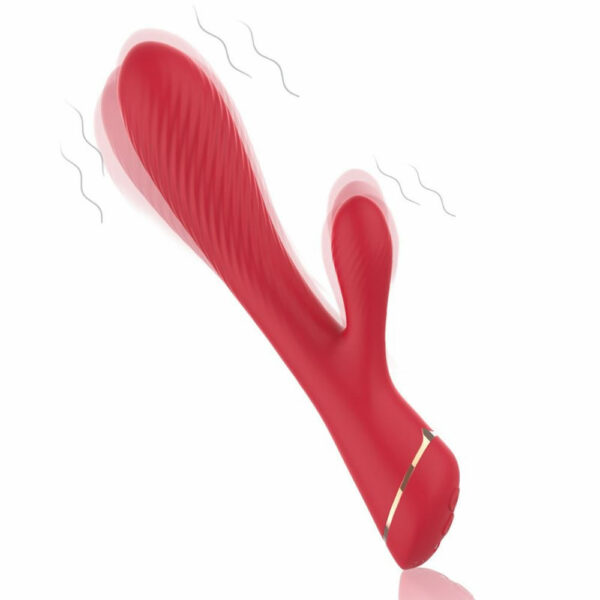 Rdeč Rabbit vibrator z dvema motorjema USK