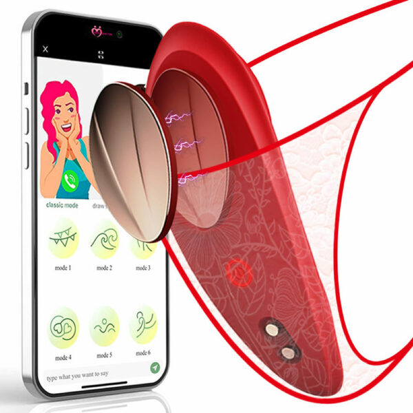 Vibrator za v hlačke z app rdeč