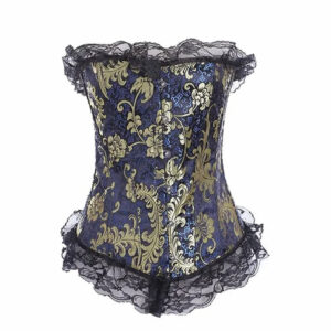 Korzet iz brokata s čipkasto obrobo
