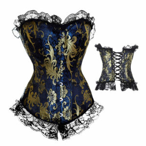 Korzet iz brokata s čipkasto obrobo