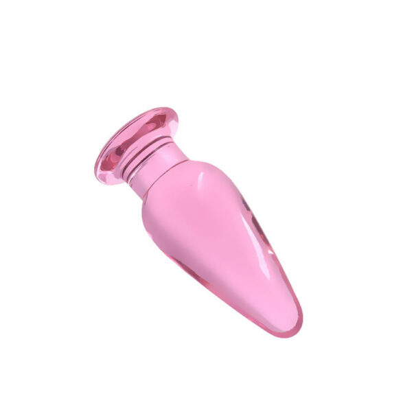Lolita-erotic-shop-steklen-analni-cep-z-nizkim-grlom-roza-3 Steklen analni čep Pink lady