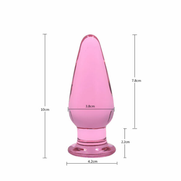 Lolita-erotic-shop-steklen-analni-cep-z-nizkim-grlom-roza-4 Steklen analni čep Pink lady