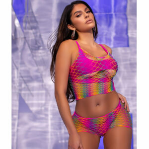 Ombre Rainbow top in kratke hlače 86635 Leg Avenue