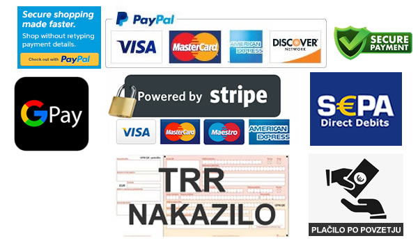 Plačila so sprejeta preko več varnih metod