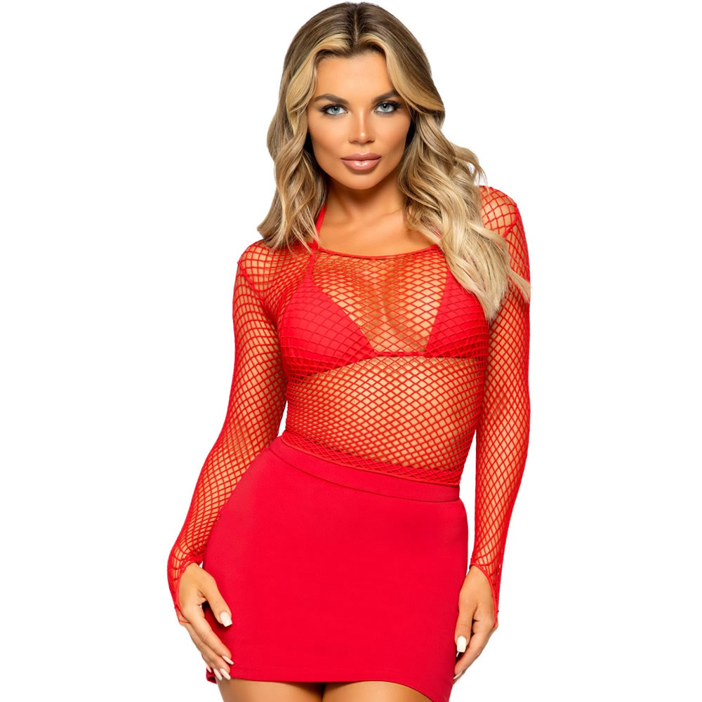 Leg-Avenue-mrezasta-majica-rdeca-8278-1 Mrežasta majica z dolgimi rokavi 8278 Leg Avenue