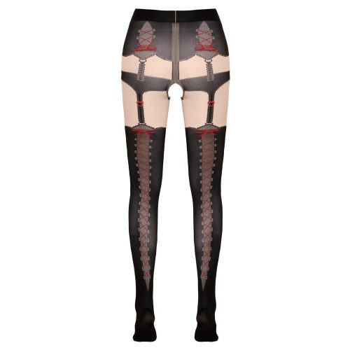 Nogavice z razporkom rdeče-črne Cottelli Legwear