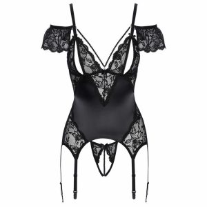 Korzet s čipko in z razporki Cottelli Lingerie