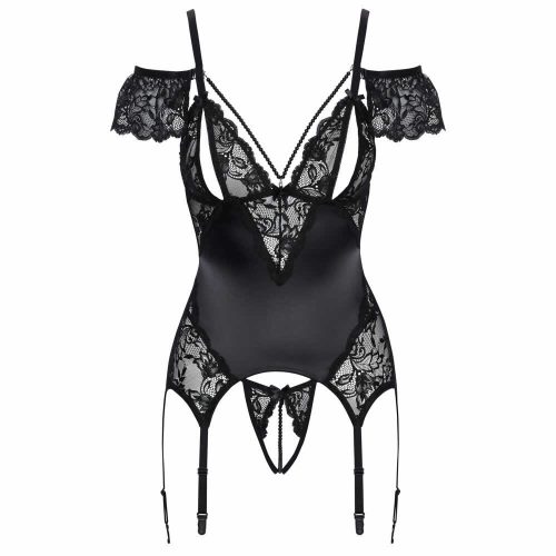 Korzet s čipko in z razporki Cottelli Lingerie