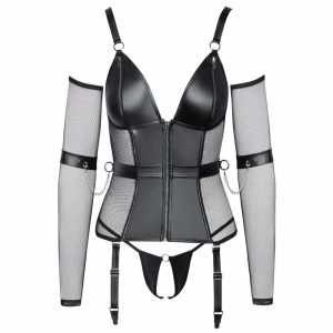 Korzet z razporki in rokavicami Cottelli Bondage