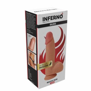 Embalaža Inferno Realistic dildo tekoči silikon 16 cm balls