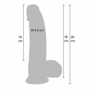 Dimenzije Inferno Realistic dildo tekoči silikon 18 cm balls