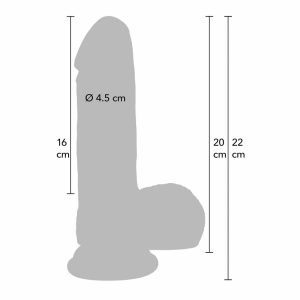 Dimenzije Inferno Realistic dildo tekoči silikon 20 cm balls