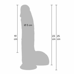 Dimenzije Inferno Realistic dildo tekoči silikon 23 cm balls
