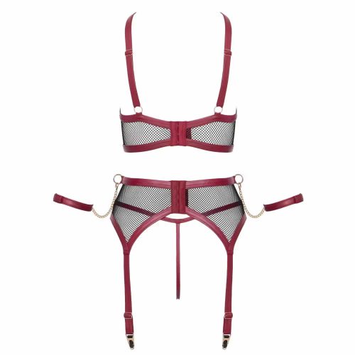Lolita-Lifestyle-Cottelli-Bondage-set-rdeca-crna-z-mrezo-5 Cottelli Bondage mrežast set z razporkom